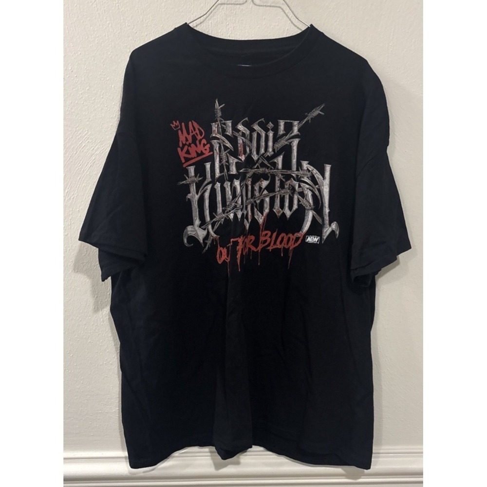 Eddie Kingston T-Shirt AEW Out for Blood Black Mens 2XL All Elite Wrestling
